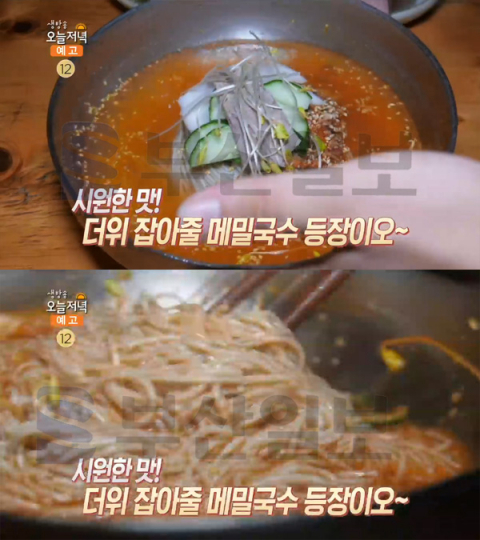 '생방송 오늘 저녁' 빨간물 메밀국수＆닭 목살구이, 성남 분당 정자동 진성메밀…국수의신(오늘방송맛집)