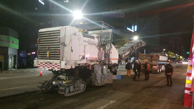 BRT 공사현장 사고. 부산경찰청 제공