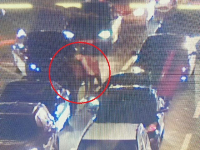 맥라렌 차량 운전자 B 씨가 미니 차량 운전자 가족에게 욕설하는 장면이 담긴 CCTV 화면. 인터넷 커뮤니티 '보배드림' 캡처