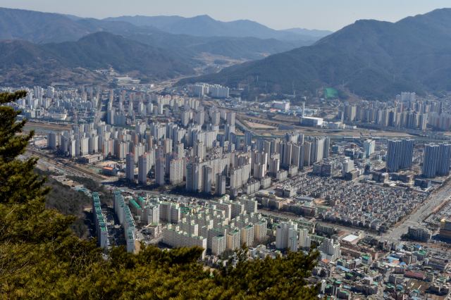 지난달 말 세 번째 미분양 관리지역에사 해제된 양산시. 사진은 양산신도시 전경. 양산시 제공