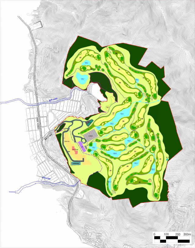 (주)서전리젠시CC가 거제시 둔덕면 술역리 일원에 추진 중인 골프리조트 조성 계획도. 부산일보DB