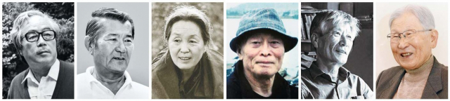 <하동이 사랑한 문인들>에 소개된 이병주(왼쪽부터)와 황용주, 박경리, 정공채, 최영욱, 강남주. 특히 이병주와 황용주는 1958년~1960년대 초 각각 <국제신보>와 <부산일보>에서 활약하며 부산 언론의 황금기를 이끌었다. 부산일보DB