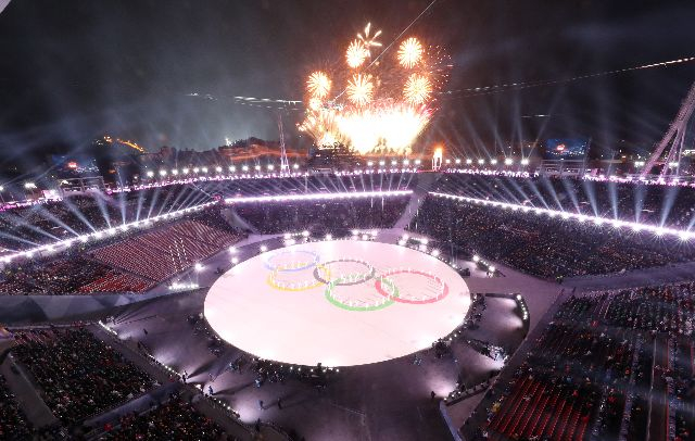 강원도 평창 올림픽스타디움에서 열린 2018평창동계올림픽 폐회식 장면. 부산일보DB