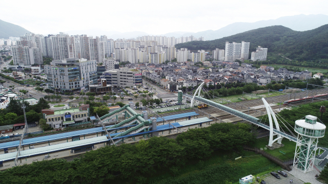 KTX 정차를 위한 시설개선사업을 본격화하는 물금역 전경, 양산시 제공