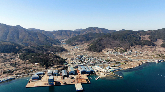 남부내륙철도 종착역이 들어설 거제 사등명 일원. 부산일보DB