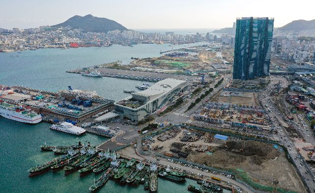 북항 1단계 재개발 전경. 부산일보DB