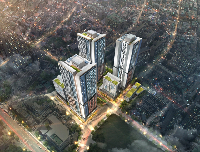 부산 도심에 대규모로 공급되는 시청 앞 행복주택 조감도. 부산도시공사 제공