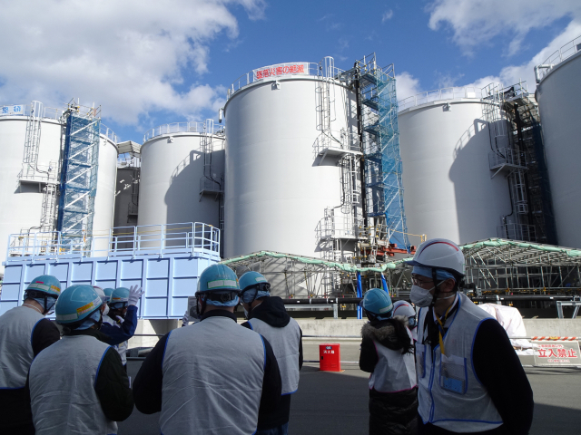 일본 후쿠시마 제1원자력발전소에 설치된 오염수 저장 탱크 장면. 연합뉴스