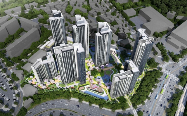 반여 3-1구역 재건축정비사업이 최근 건축심의와 교통영향평가를 통과하며 속도를 내고 있다. 힐스테이트 루센츠 조감도. 반여 3-1구역 재건축정비사업조합 제공