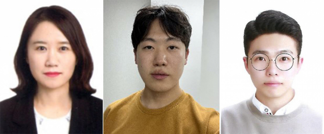 왼쪽부터 엄지현 연구교수, 신동진·최세명 박사과정생