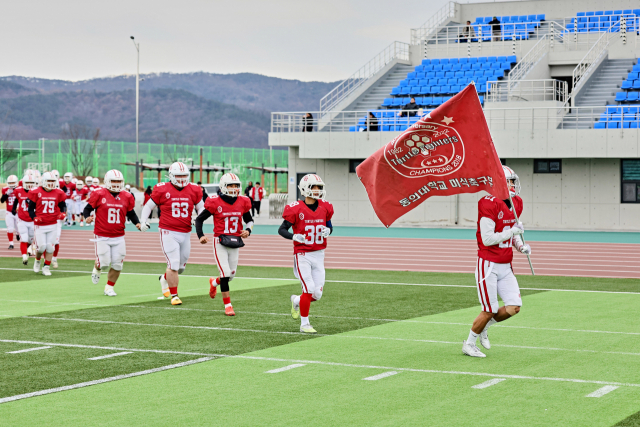 제63회 전국대학미식축구선수권전에서 준우승을 차지한 동의대 터틀파이터스. 동의대 제공