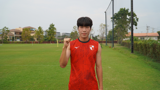 2년 동안 대학에서 선문대 우승을 이끌고 부산으로 돌아온 허승찬. 부산 아이파크 제공