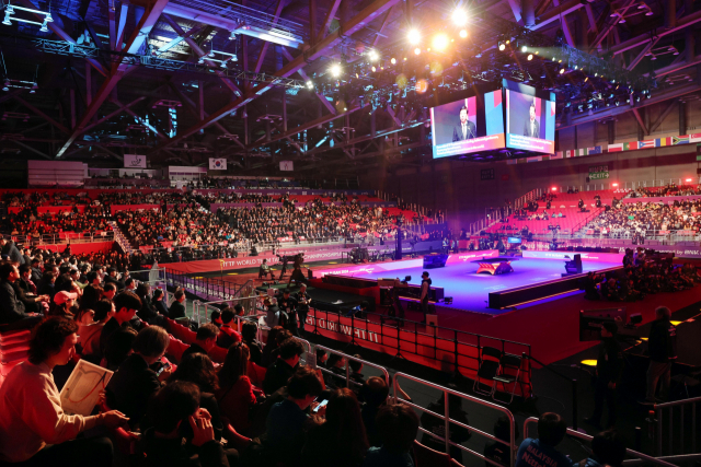 BNK부산은행 2024 부산세계탁구선수권대회 개회식이 17일 오후 부산 벡스코 초피홀에서 열렸다. 정종회 기자 jjh@