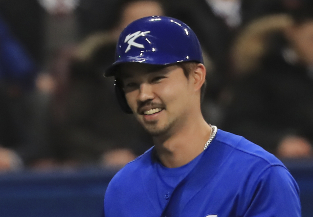 사진은 지난 2017년 3월 고척스카이돔에서 열린 월드베이스볼클래식(WBC) 한국 대표팀 대 경찰 야구단 연습경기에 참가한 오재원. 연합뉴스