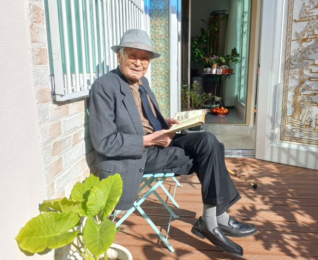 4.10 국회의원 선거에 투표한 이순동(107) 씨. 딸 이유정 씨 제공