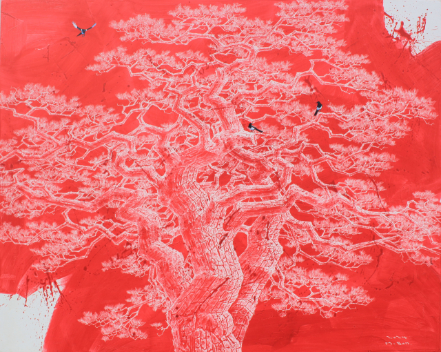 20번째 송혜수 미술상 수상자로 선정된 구명본 작가의 그림 '소나무’. 작가 제공