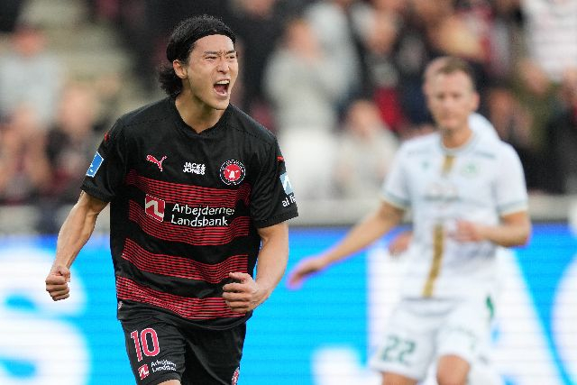 지난해 8월 유럽축구연맹(UEFA) 유로파리그에 출전한 미트윌란 조규성. EPA연합뉴스