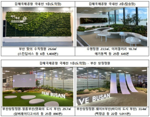 부산시, 김해국제공항에 실내정원 조성 완료