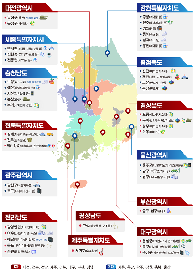 14개 시·도 기회발전특구 지정 지역도. 산업부 제공