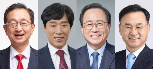 왼쪽부터 정승윤 최윤홍 김석준 차정인 부산시교육감 예비 후보.