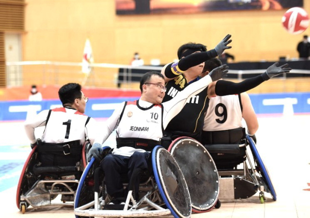 지난해 전국체육대회 휠체어럭비 경기 장면. 대한장애인럭비협회 제공