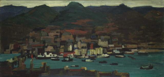 김원갑 '부산항'(1963). 미광화랑 제공