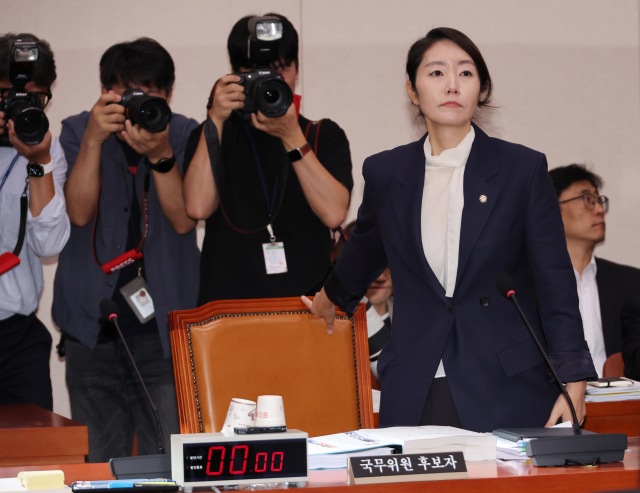 강선우 여성가족부 장관 후보자가 14일 국회 여성가족위원회에서 열린 인사청문회에 출석하고 있다. 연합뉴스