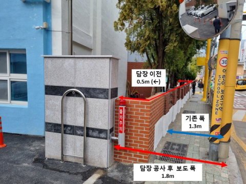 부산 용호초 통학로 1.3m→1.8m 확장… 교육청 매각·지자체 매입 ‘전국 첫 사례’