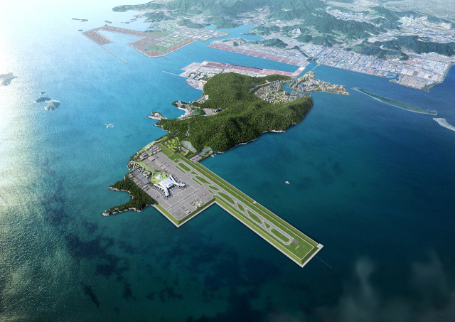 가덕신공항 건설사업이 지연되는 사이 근거 없이 가덕신공항의 안전성을 공격하는 목소리가 다시 고개를 들고 있다. 가덕신공항 조감도. 부산일보DB