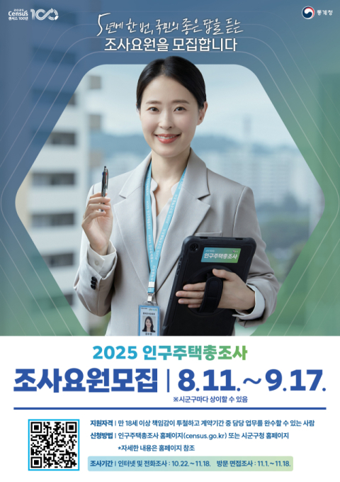 수영구, ‘2025 인구주택총조사’ 조사요원 모집