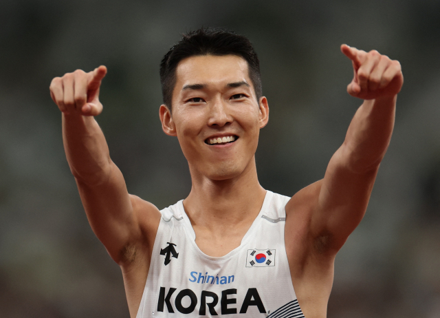 도쿄 세계육상선수권에 출전한 우상혁. 로이터연합뉴스