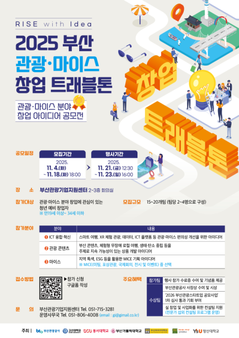 2025 부산 관광마이스 창업트래블톤 홍보 포스터
