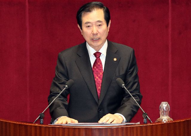 2011년 당시 자유선진당 변웅전 대표 국회 본회의 비교섭단체 대표 연설. 연합뉴스