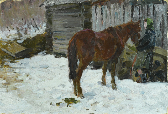 제24회 유라시아부산국제아트페어 동유럽전에 선보일 우크라이나 작가 포킨(Fokin L.A)의 'A Horse beside a Barn'. 케이아트국제교류협회 제공