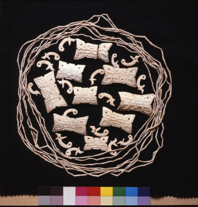 조개 장신구 일괄(일본 가고시마현 히로타 유적(広田遺跡) 출토. 3~7세기. 일본 중요문화재. 일본 가고시마현 역사·미술센터 여명관 소장). 해수부 제공