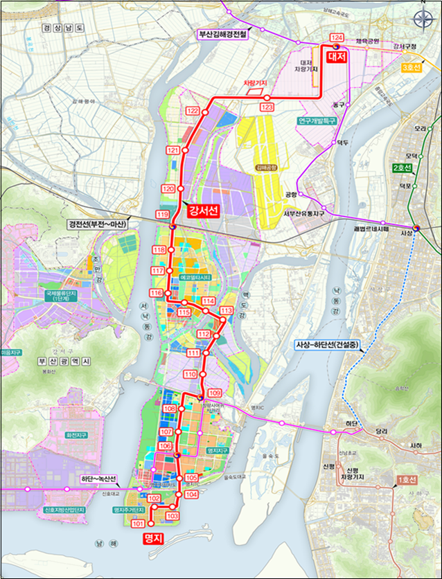 예비타당성조사 대상사업으로 선정된 강서선 노선도. 김도읍 의원실 제공