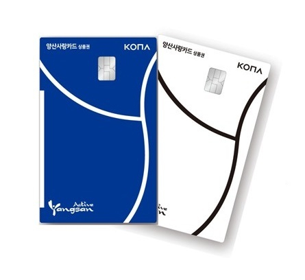 내년도 총발행액이 올해보다 500억 원이 늘어난 2300억 원으로 결정된 양산사랑카드. 김태권 기자