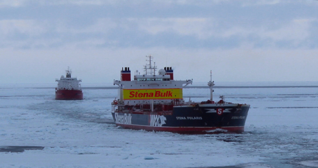 현대글로비스가 2013년 북극항로 시범운항에 투입한 용선 스테나벌크호. 부산일보DB