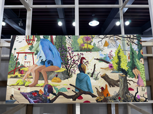 임현정 작가 작품 'Strangers in a strange world' 설치 모습. 김은영 기자 key66@