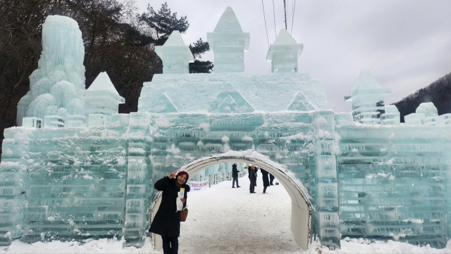 칠갑산 얼음분수축제의 겨울궁전.