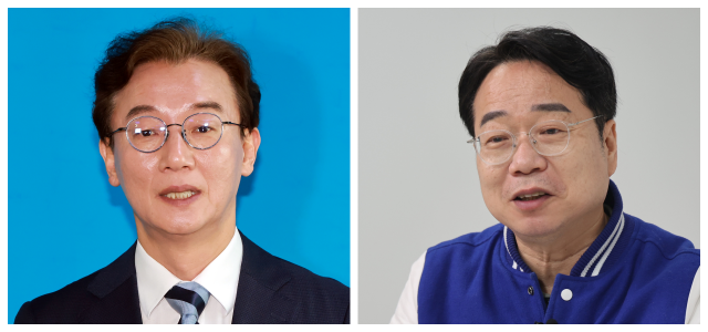 더불어민주당 전재수 의원(사진 왼쪽)과 이재성 예비후보. 연합뉴스·이재찬 기자 chan@