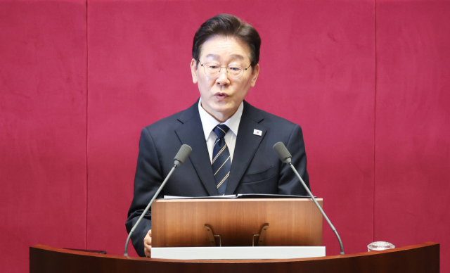 이재명 대통령이 지난 2일 국회에서 추가경정예산안 시정연설을 하고 있다. 연합뉴스