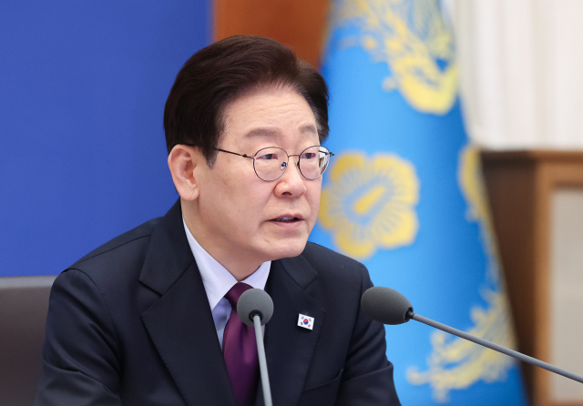 이재명 대통령이 9일 청와대에서 열린 수석보좌관회의에서 발언하고 있다. 연합뉴스
