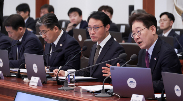 이재명 대통령이 9일 청와대에서 열린 수석보좌관회의에서 발언하고 있다. 연합뉴스