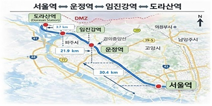 ‘DMZ 평화이음 열차’ 운행 노선. 코레일 제공