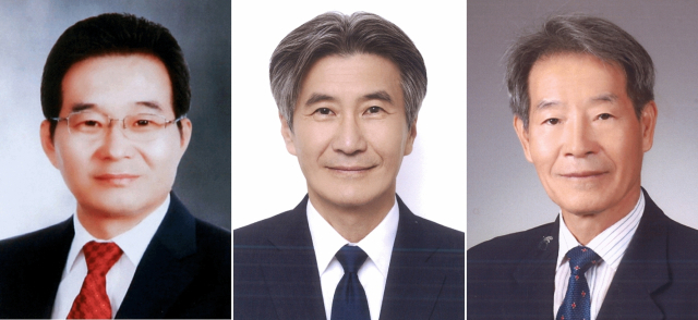 통영시장 선거 무소속 예비후보. 왼쪽부터 강근식 전 도의원, 심현철 전 SEK(주) 대표이사, 박청정 세계해양연구센터 대표. 중앙선거관리위원회 제공
