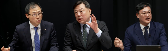 (왼쪽부터)더불어민주당 김상욱 울산시장 후보, 진보당 김종훈 후보, 조국혁신당 황명필 후보. 유튜브 '스픽스' 갈무리