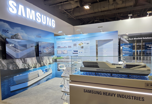 삼성중공업은 지난 20일부터 23일까지 미국 워싱턴 D.C.에서 열린 ‘데이터센터월드(DCW 2026)’에 처음 참가했다. 행사장 내 삼성중공업 부스 모습. 삼성중공업 제공