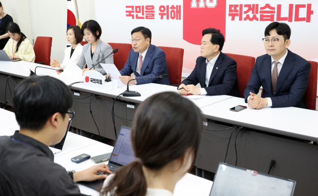 국민의힘 정점식 원내대표가 지난12일 국회에서 열린 기자간담회에서 현안 관련 발언을 하고 있다. 연합뉴스