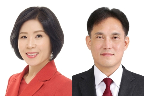 국민의힘 김미애(왼쪽) 부산 해운대을 국회의원과 국민의힘 김태규 울산 남갑 국회의원.